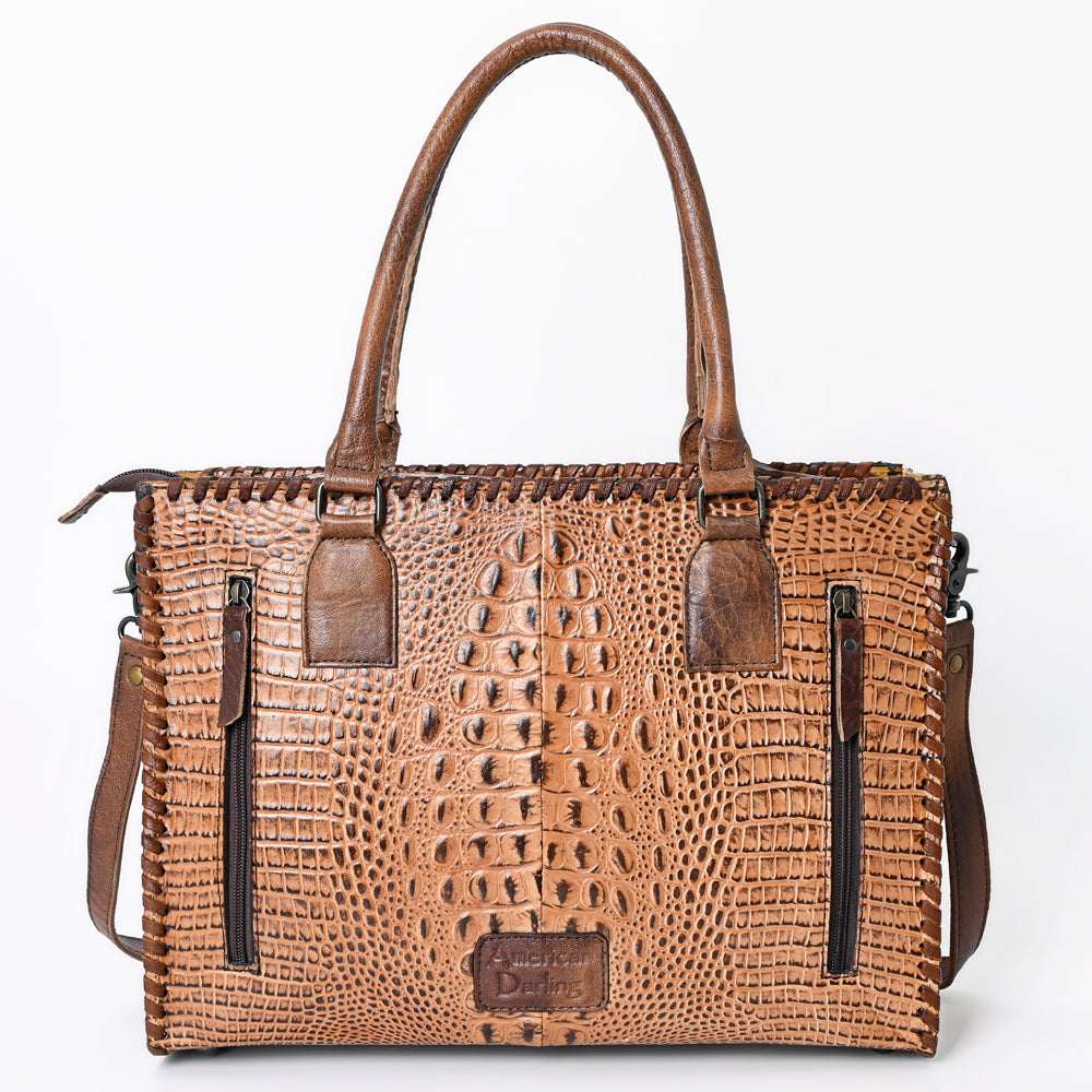 American Darling Briefcase Crocodile embossed Genuine Leather