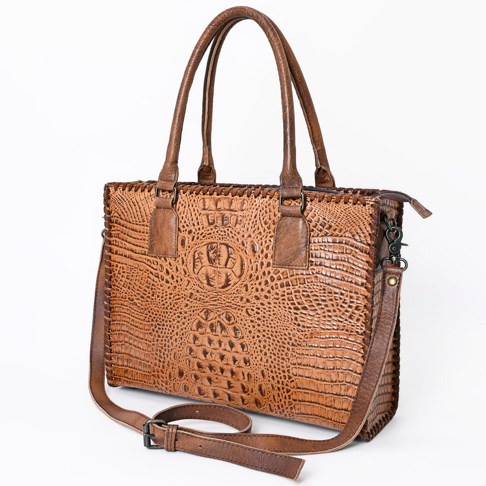 American Darling Briefcase Crocodile embossed Genuine Leather