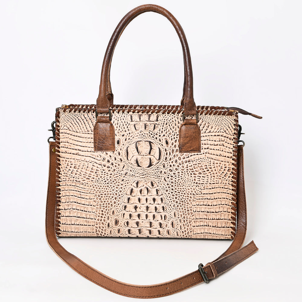American Darling Briefcase Crocodile embossed Genuine Leather