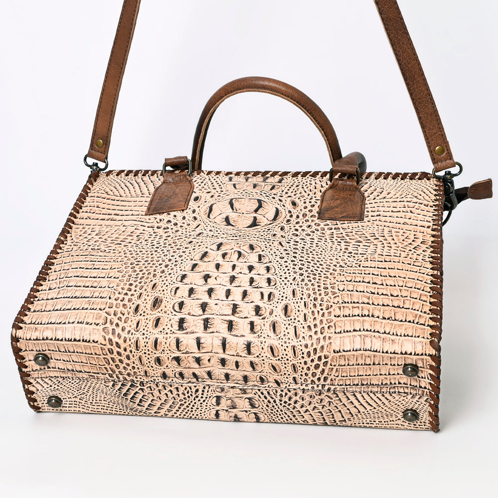 American Darling Briefcase Crocodile embossed Genuine Leather