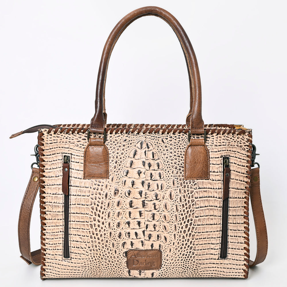 American Darling Briefcase Crocodile embossed Genuine Leather