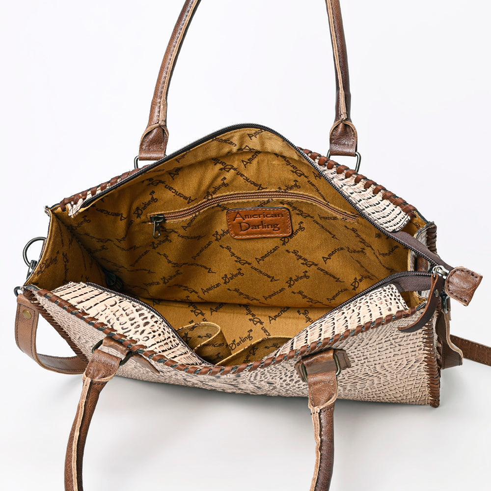 American Darling Briefcase Crocodile embossed Genuine Leather