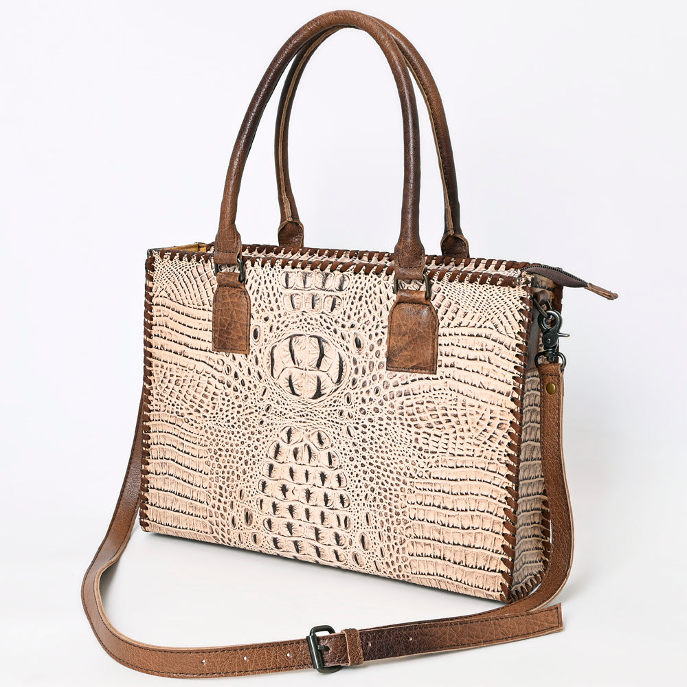 American Darling Briefcase Crocodile embossed Genuine Leather