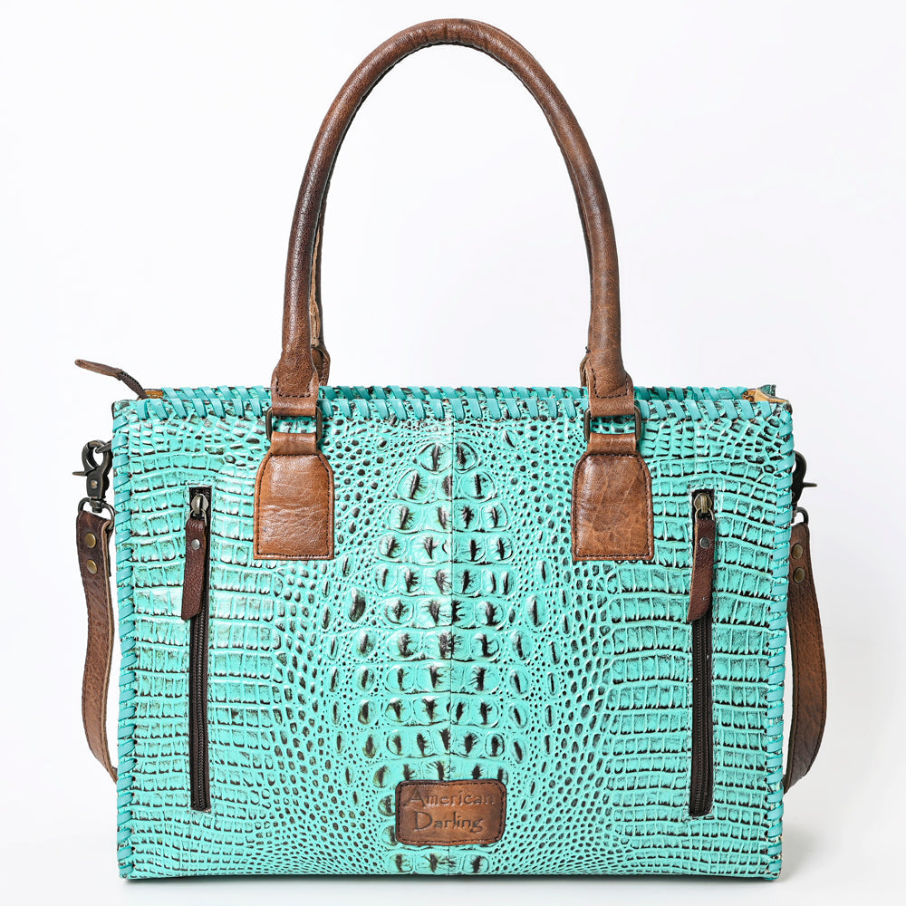 American Darling Briefcase Crocodile embossed Genuine Leather