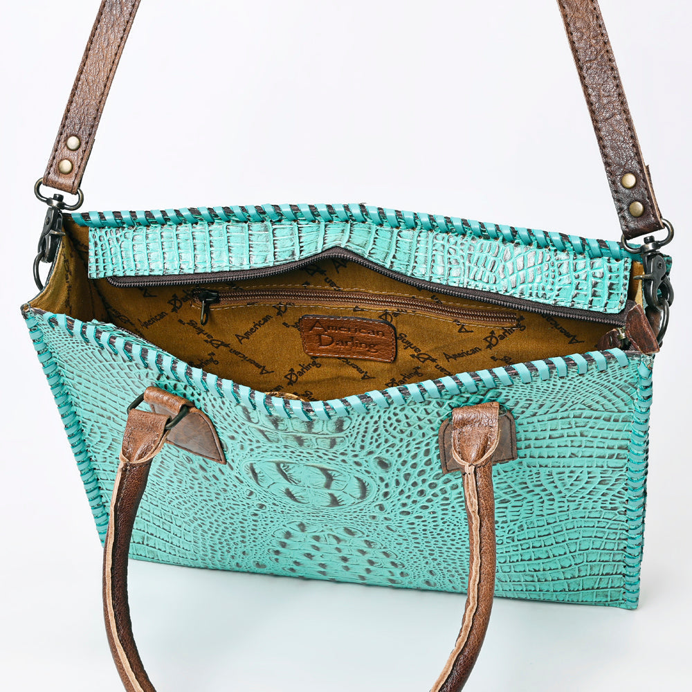 American Darling Briefcase Crocodile embossed Genuine Leather