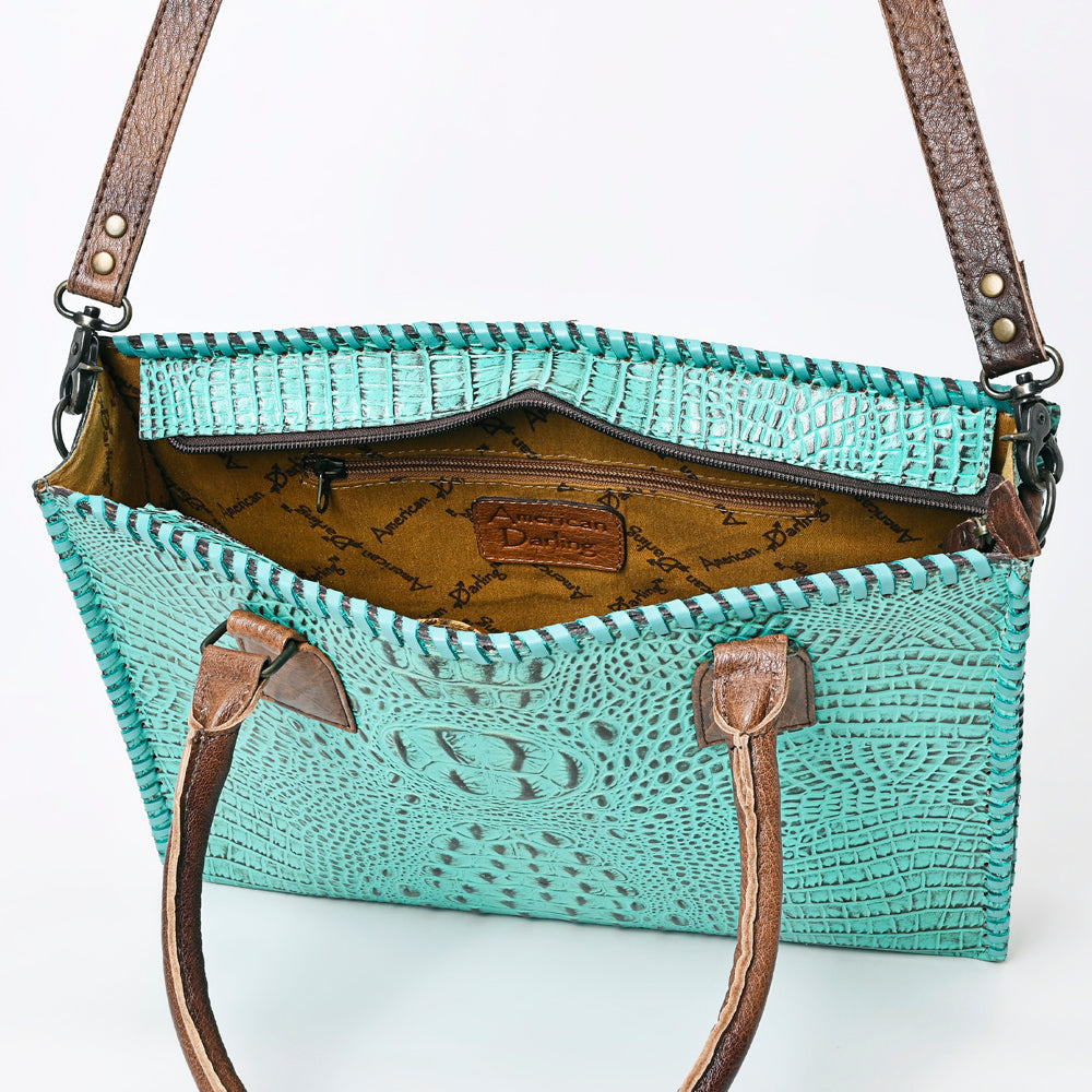 American Darling Briefcase Crocodile Embossed Genuine Leather Western Women Bag Handbag | for Cute Laptop