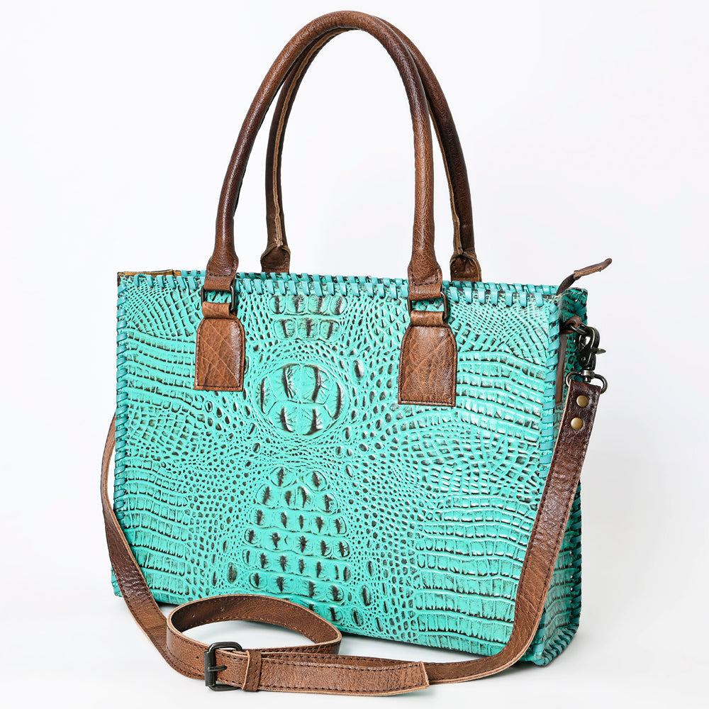 American Darling Briefcase Crocodile embossed Genuine Leather