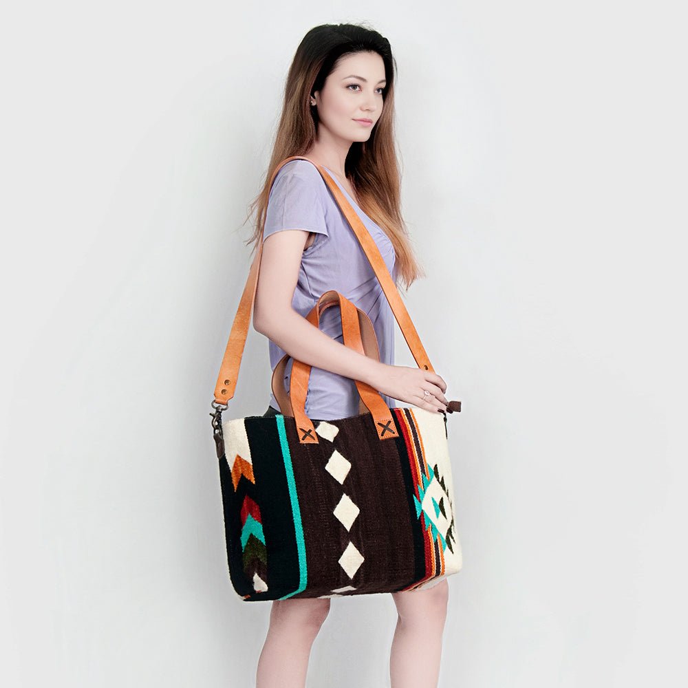 American Darling Tote Saddle Blanket Genuine Leather
