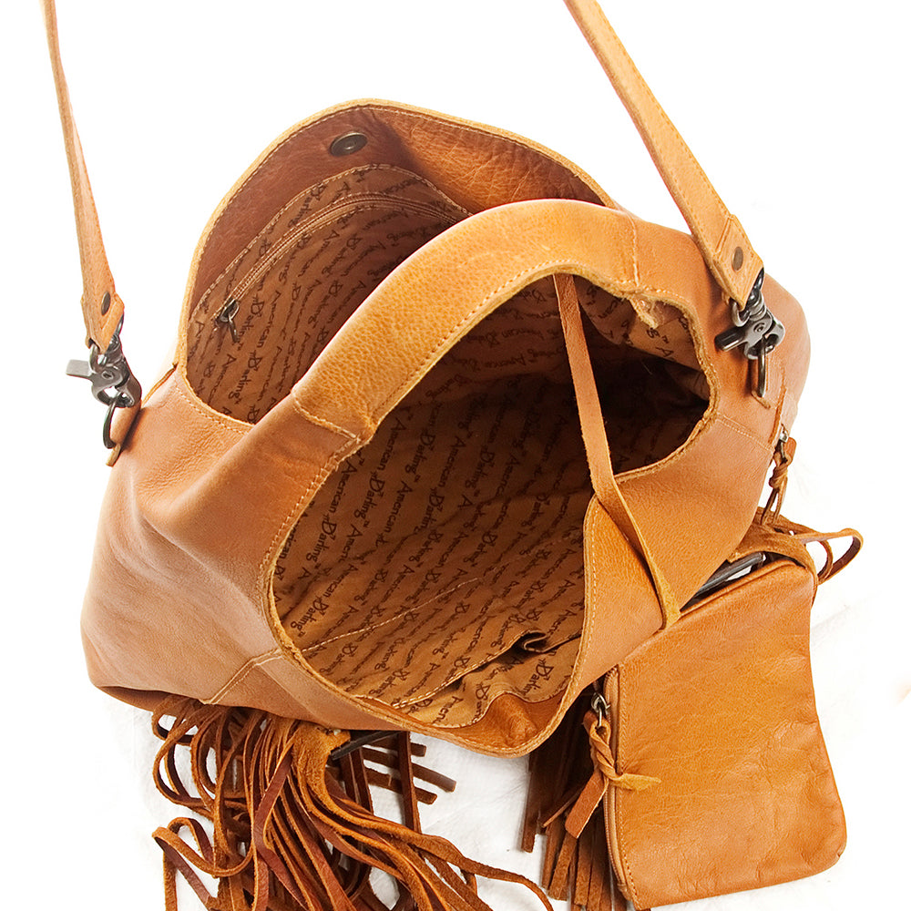 American Darling Hobo Bag Hand Tooled Floral Carved Genuine Leather Western Purse with Buck Stitched Trim & YKK Zipper