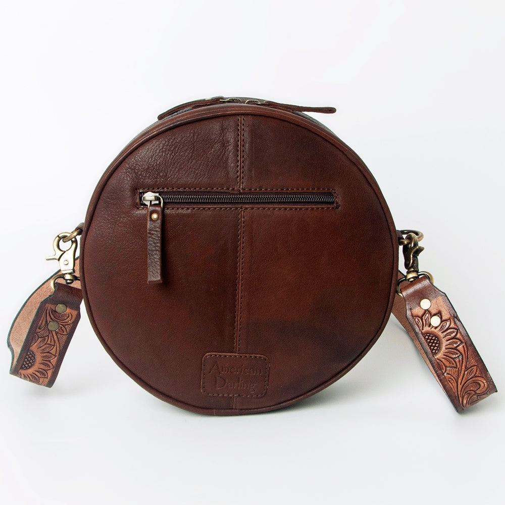 American Darling Hand-Tooled Genuine Leather Canteen Bag