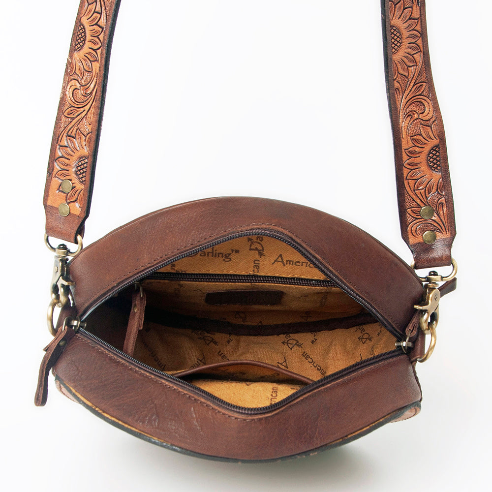 American Darling Hand-Tooled Genuine Leather Canteen Bag