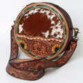 American Darling Hand-Tooled Hair-On Genuine Leather Canteen Bag