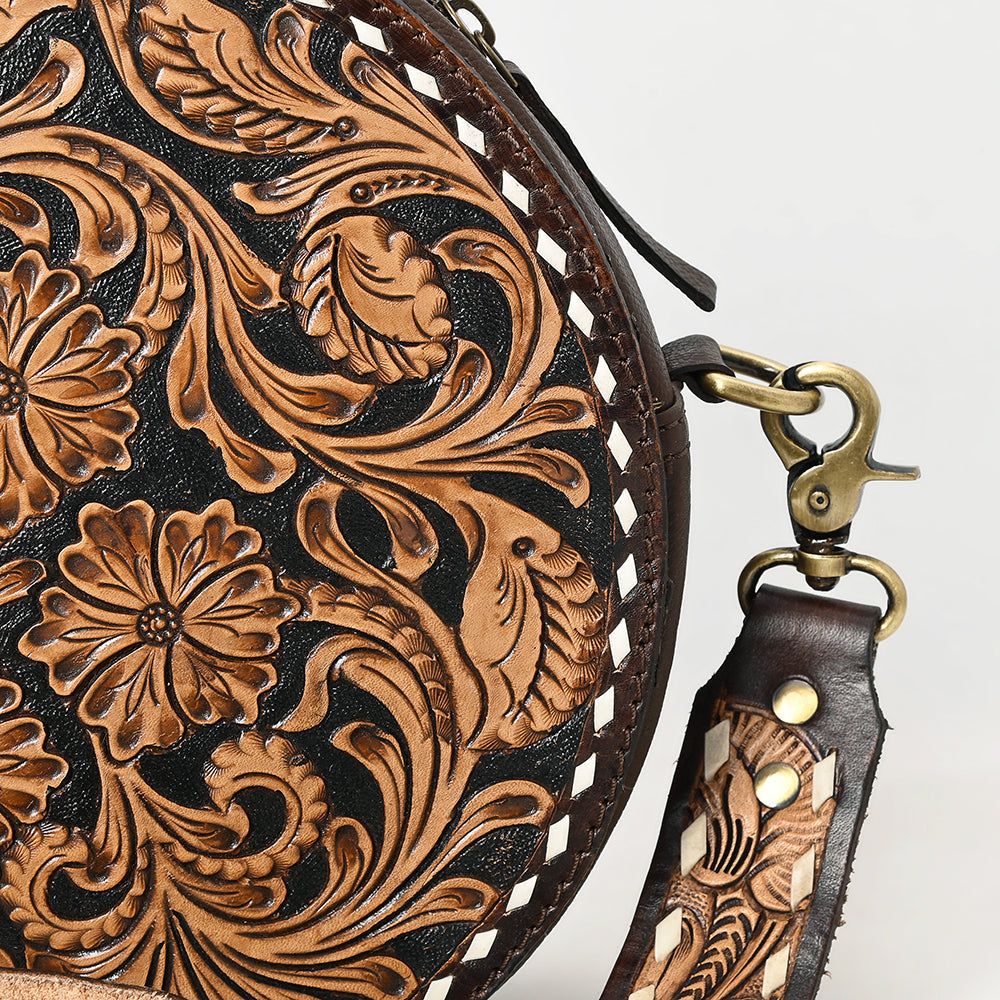American Darling Hand-Tooled Genuine Leather Canteen Bag