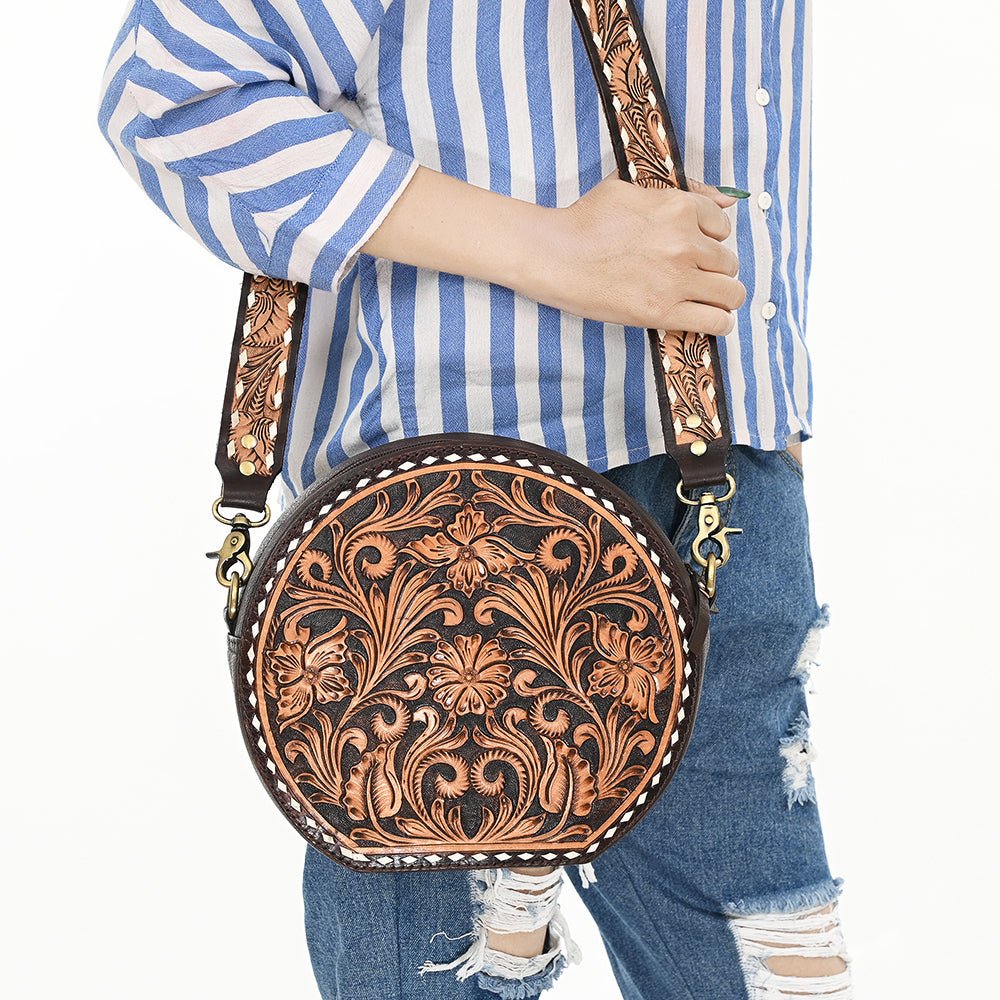 American Darling Hand-Tooled Genuine Leather Bag