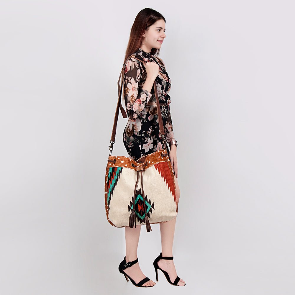 American Darling Saddle Blanket Hair-On Genuine Leather Crossbody Bag