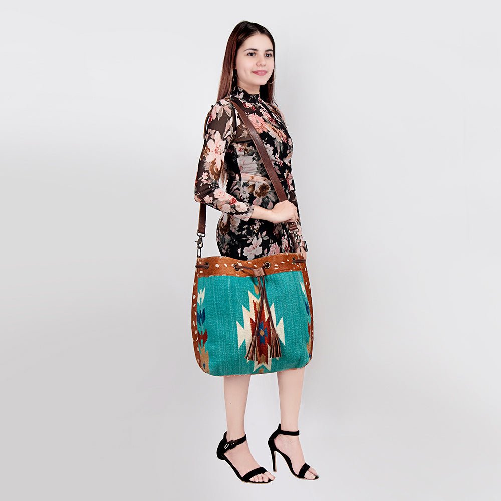 American Darling Saddle Blanket Hair-On Genuine Leather Crossbody Bag
