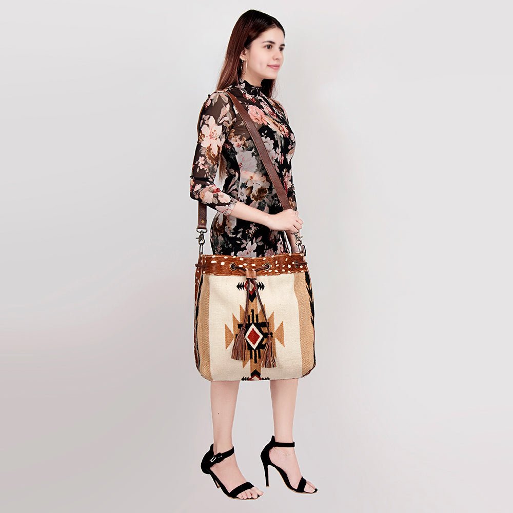 American Darling Saddle Blanket Hair-On Genuine Leather Crossbody Bag