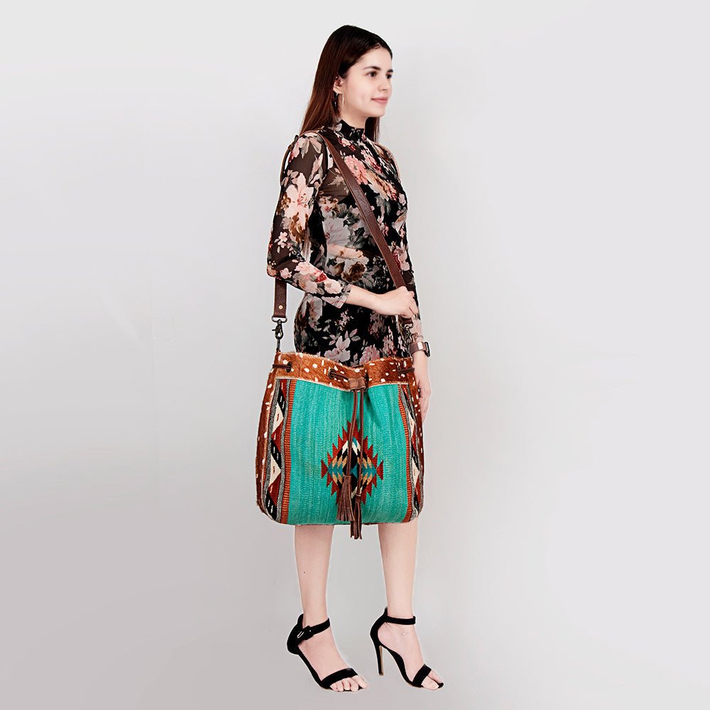 American Darling Saddle Blanket Hair-On Genuine Leather Crossbody Bag