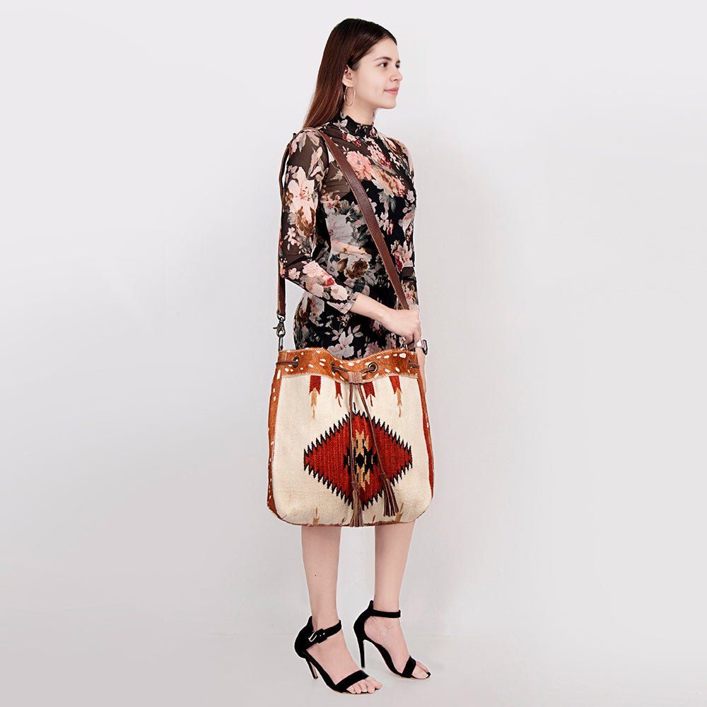 American Darling Saddle Blanket Hair-On Genuine Leather Crossbody Bag