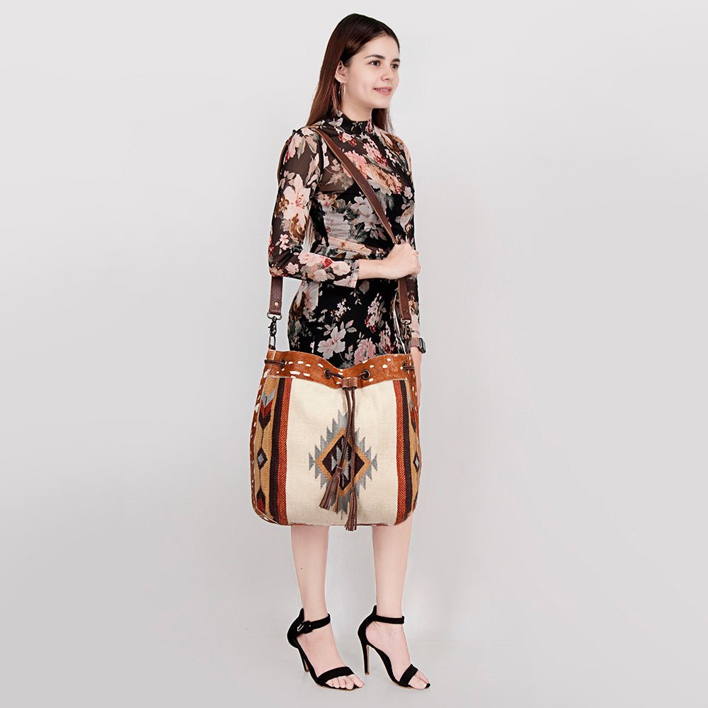 American Darling Saddle Blanket Hair-On Genuine Leather Crossbody Bag