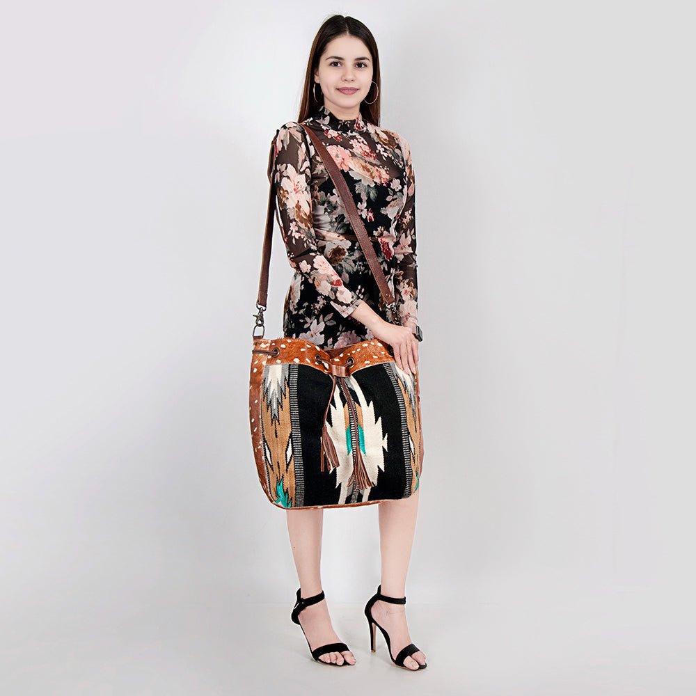 American Darling Saddle Blanket Hair-On Genuine Leather Crossbody Bag