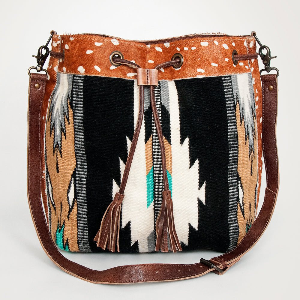 American Darling Saddle Blanket Hair-On Genuine Leather Crossbody Bag
