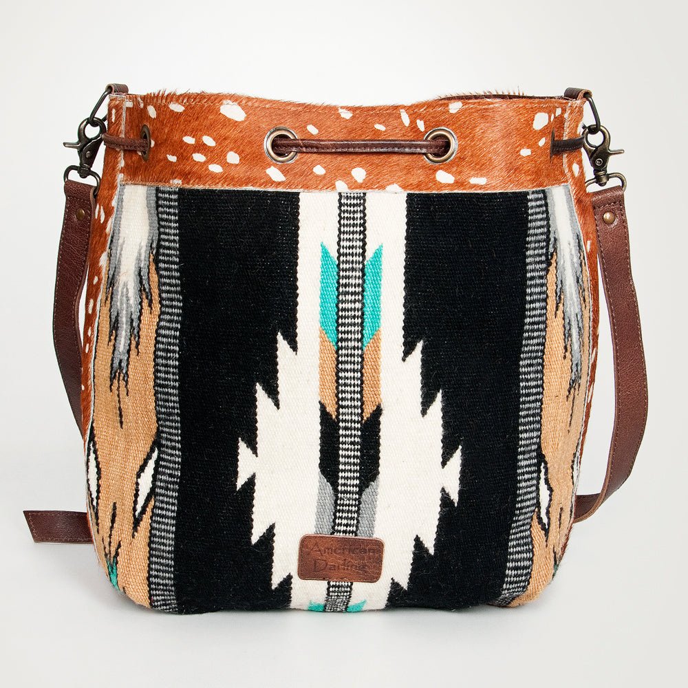 American Darling Saddle Blanket Hair-On Genuine Leather Crossbody Bag