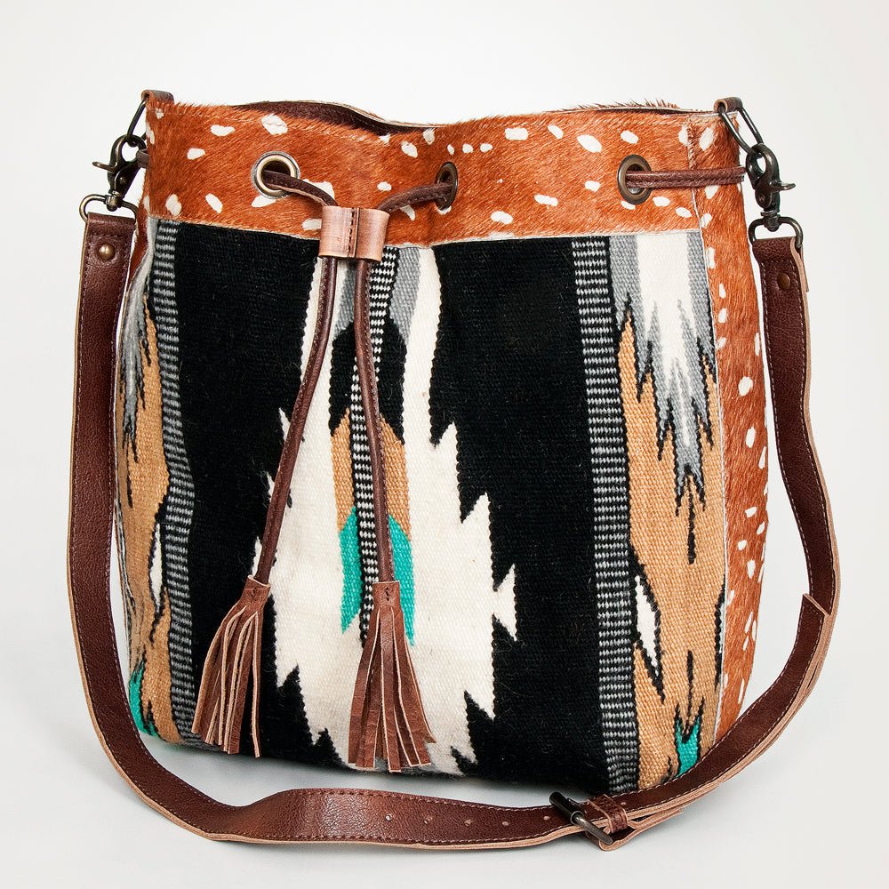 American Darling Saddle Blanket Hair-On Genuine Leather Crossbody Bag