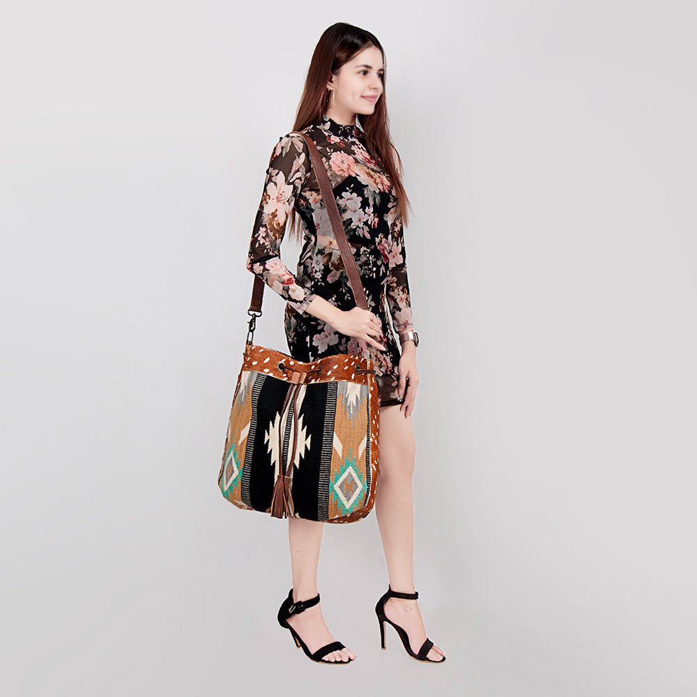American Darling Saddle Blanket Hair-On Genuine Leather Crossbody Bag