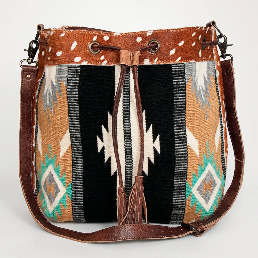 American Darling Saddle Blanket Hair-On Genuine Leather Crossbody Bag