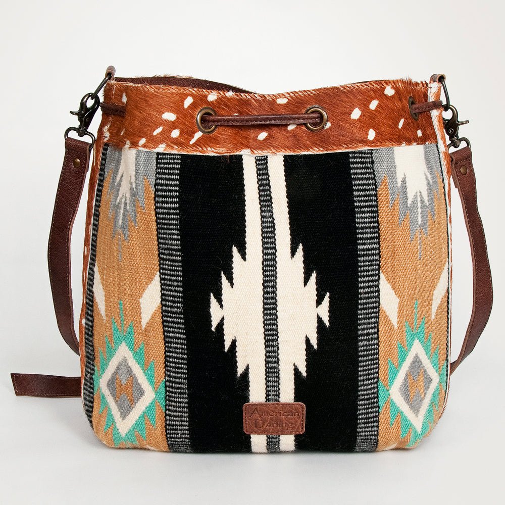 American Darling Saddle Blanket Hair-On Genuine Leather Crossbody Bag