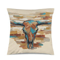 Baha Ranch Painted Tan Longhorn Velvety Soft Pillow Case Made in America by Baha Ranch Western Wear - product image 2