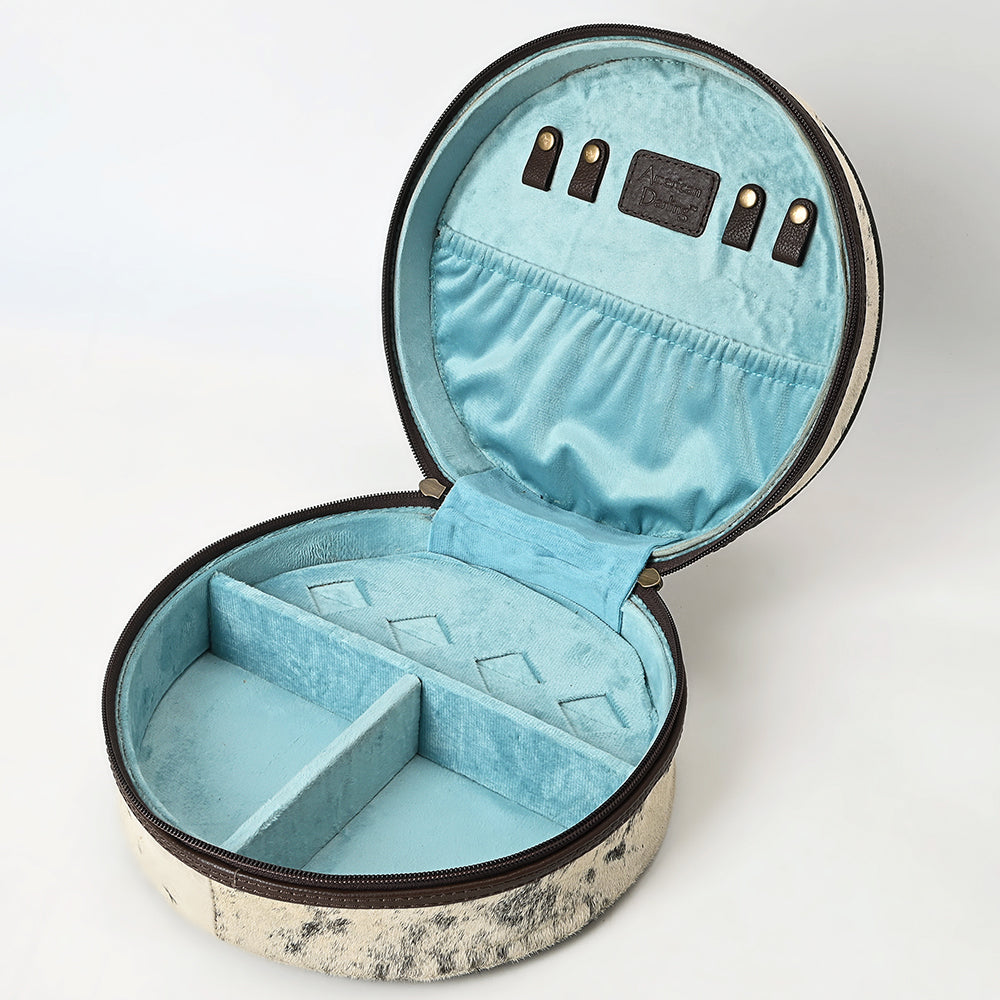 American Darling Hand-Tooled Hair-On Genuine Leather Jewelry Case