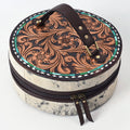 American Darling Hand-Tooled Hair-On Genuine Leather Jewelry Case