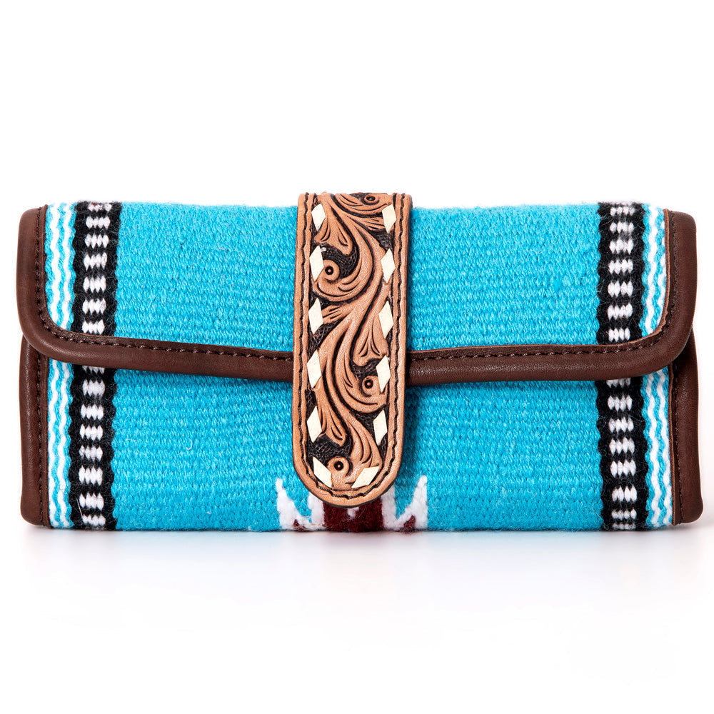 American Darling Jewelry Case Hand Tooled Saddle Blanket Genuine Leather