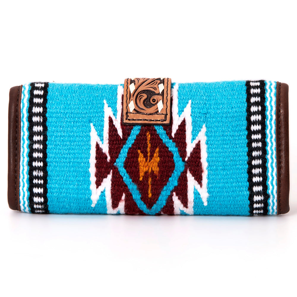 American Darling Jewelry Case Hand Tooled Saddle Blanket Genuine Leather