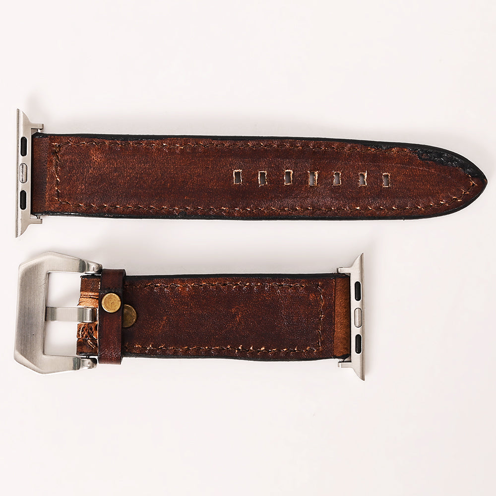 American Darling Beautifully Hand Tooled Genuine Leather I watch Strap Men and Women Unisex