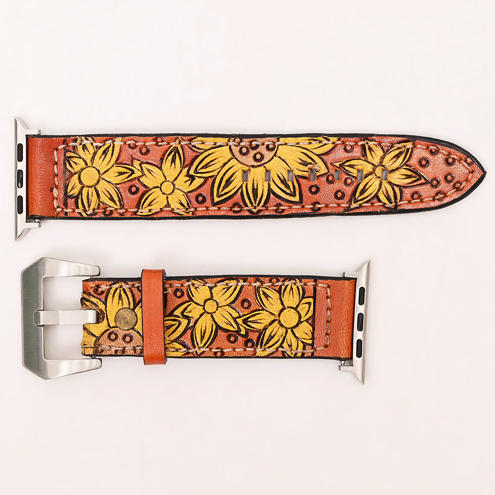 American Darling Beautifully Hand Tooled Genuine Leather I watch Strap Men and Women Unisex