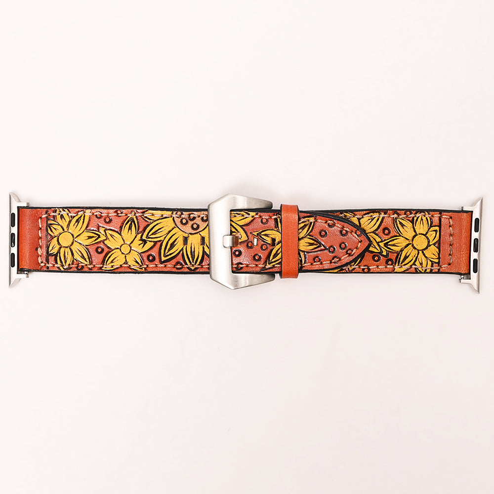American Darling Beautifully Hand Tooled Genuine Leather I watch Strap Men and Women Unisex