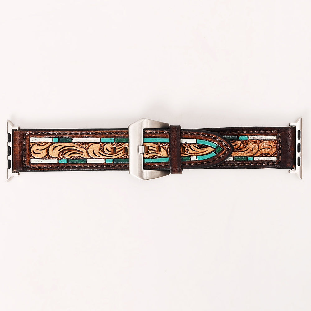American Darling Beautifully Hand Tooled Genuine Leather I watch Strap Men and Women Unisex