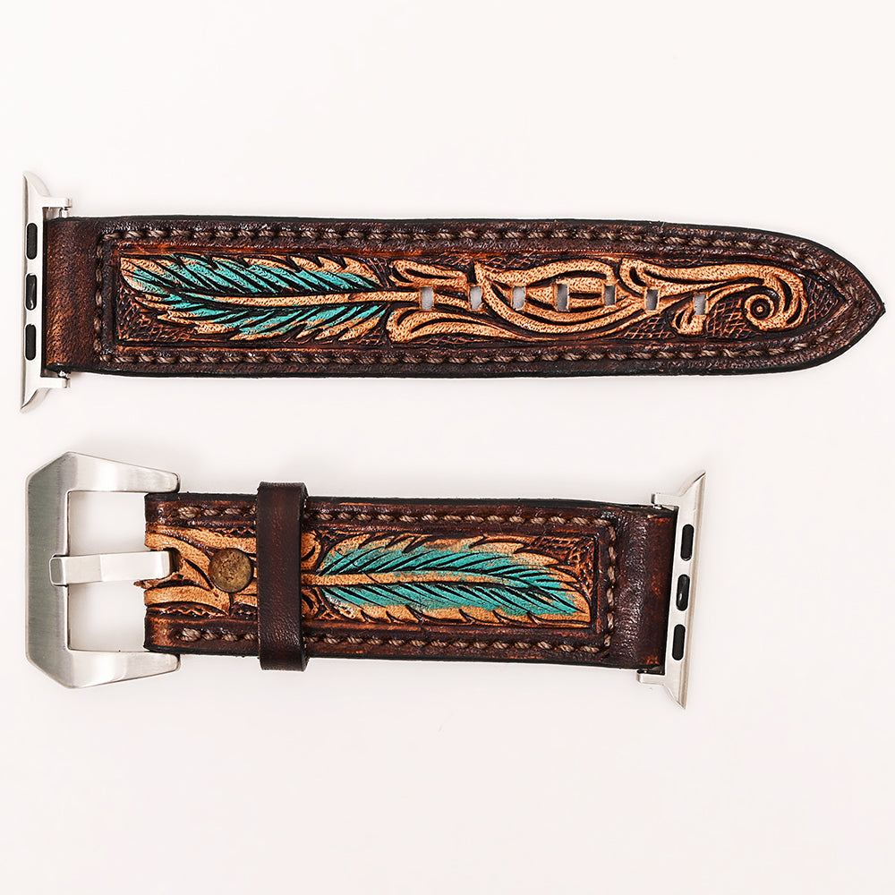 American Darling Beautifully Hand Tooled Genuine Leather I watch Strap Men and Women Unisex