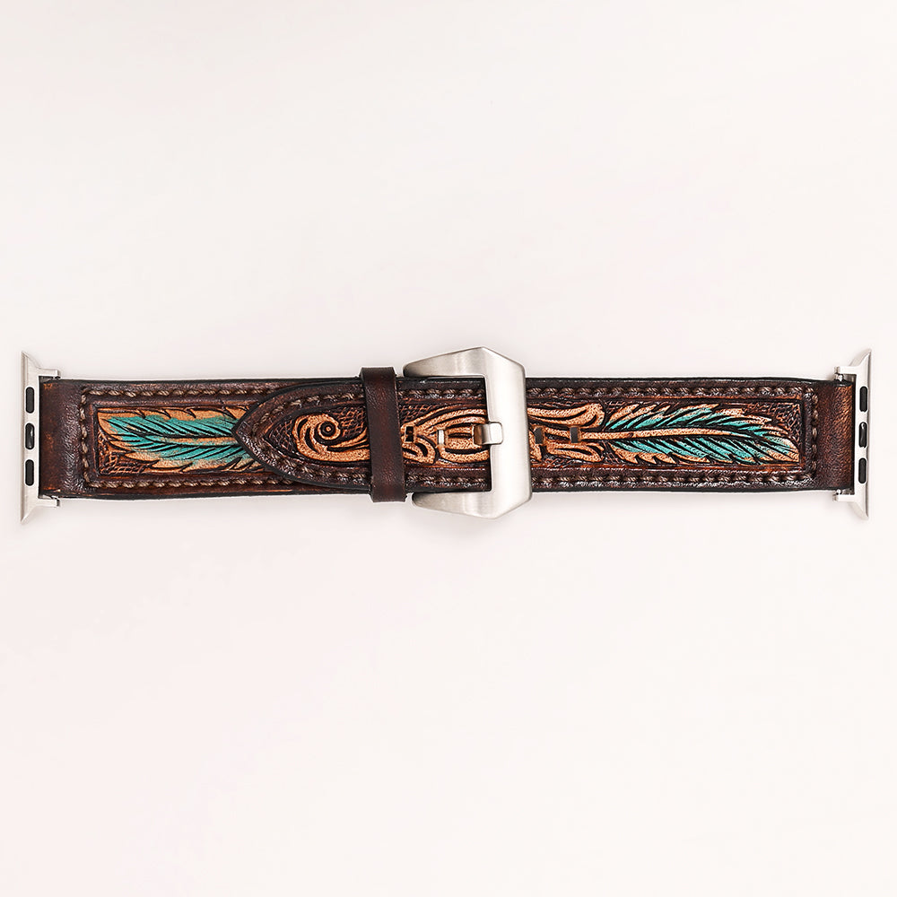 American Darling Beautifully Hand Tooled Genuine Leather I watch Strap Men and Women Unisex