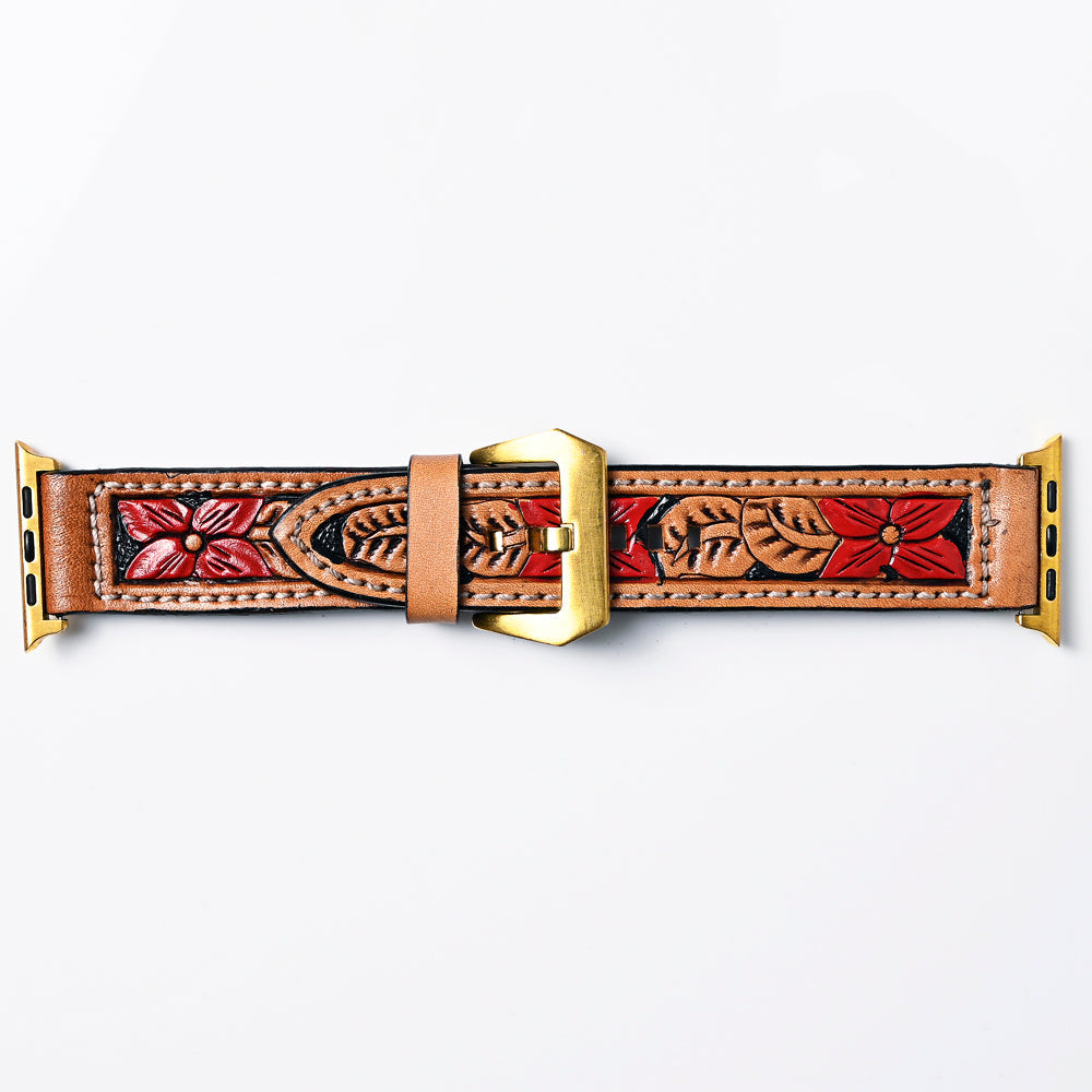 American Darling Beautifully Hand Tooled Genuine Leather I watch Strap Men and Women Unisex