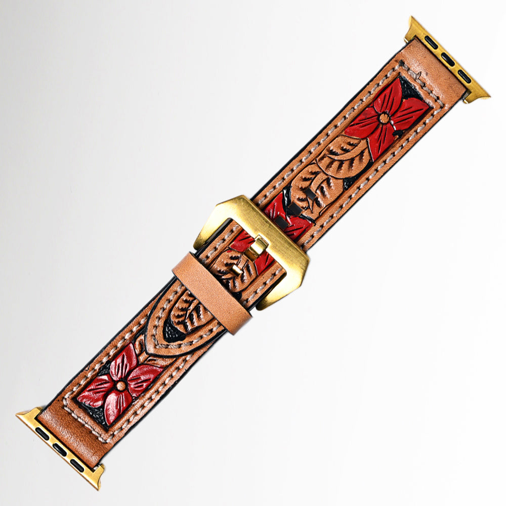 American Darling Beautifully Hand Tooled Genuine Leather I watch Strap Men and Women Unisex
