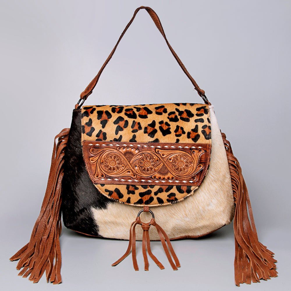American Darling Messenger Hand Tooled Hair-On Genuine Leather