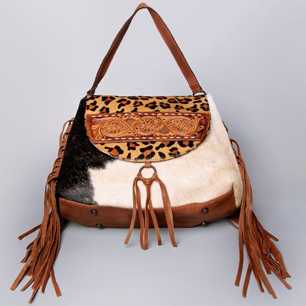 American Darling Messenger Hand Tooled Hair-On Genuine Leather