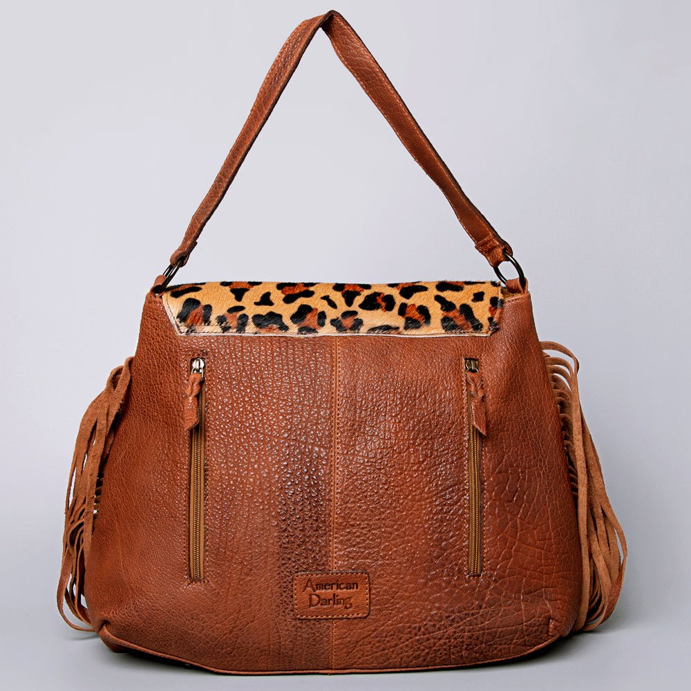 American Darling Messenger Hand Tooled Hair-On Genuine Leather