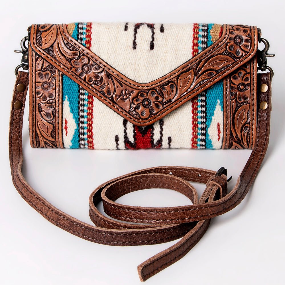 American Darling Hand Tooled Saddle Blanket Genuine Leather