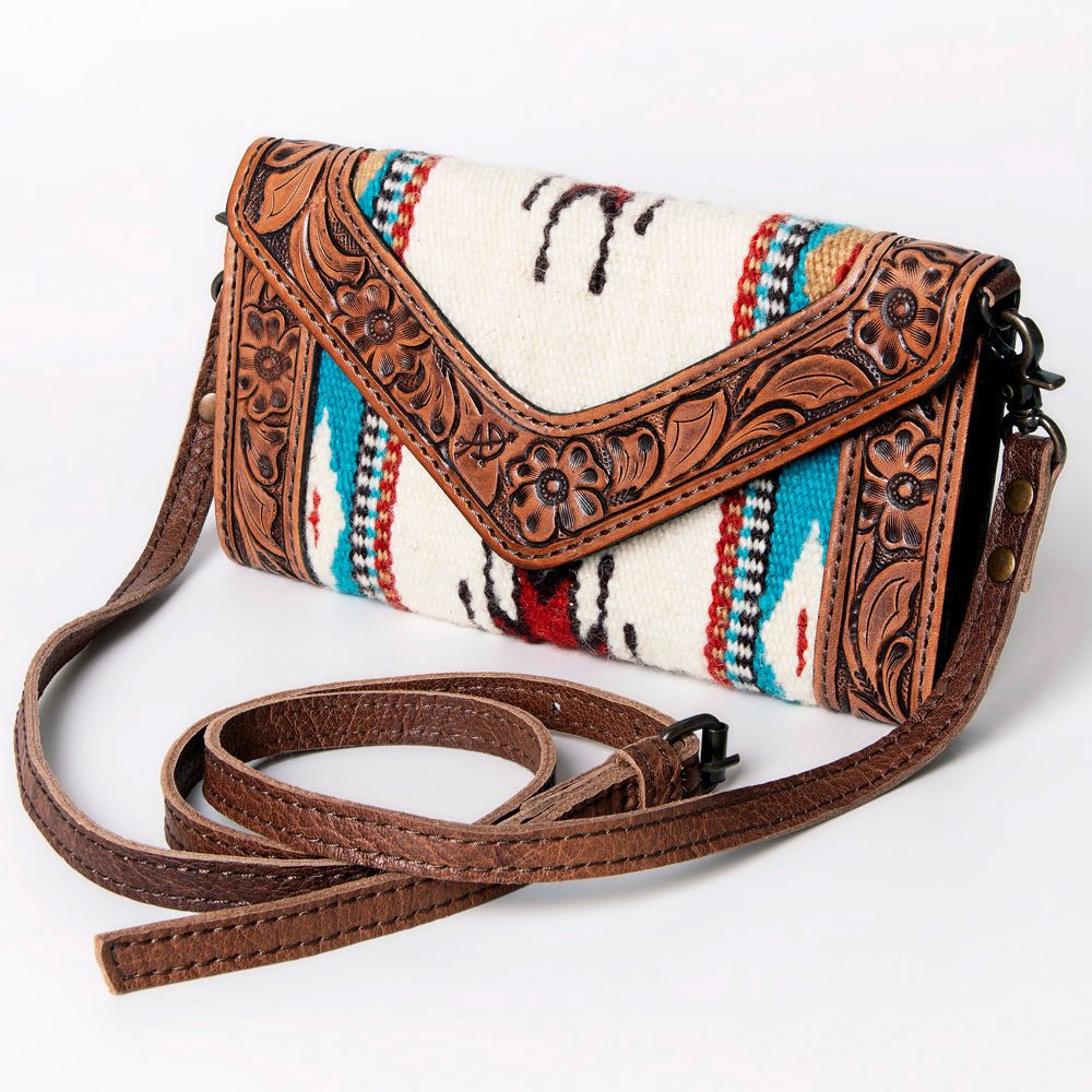 American Darling Hand Tooled Saddle Blanket Genuine Leather
