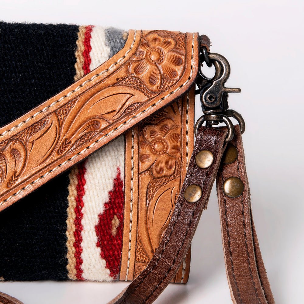 American Darling Hand Tooled Saddle Blanket Genuine Leather
